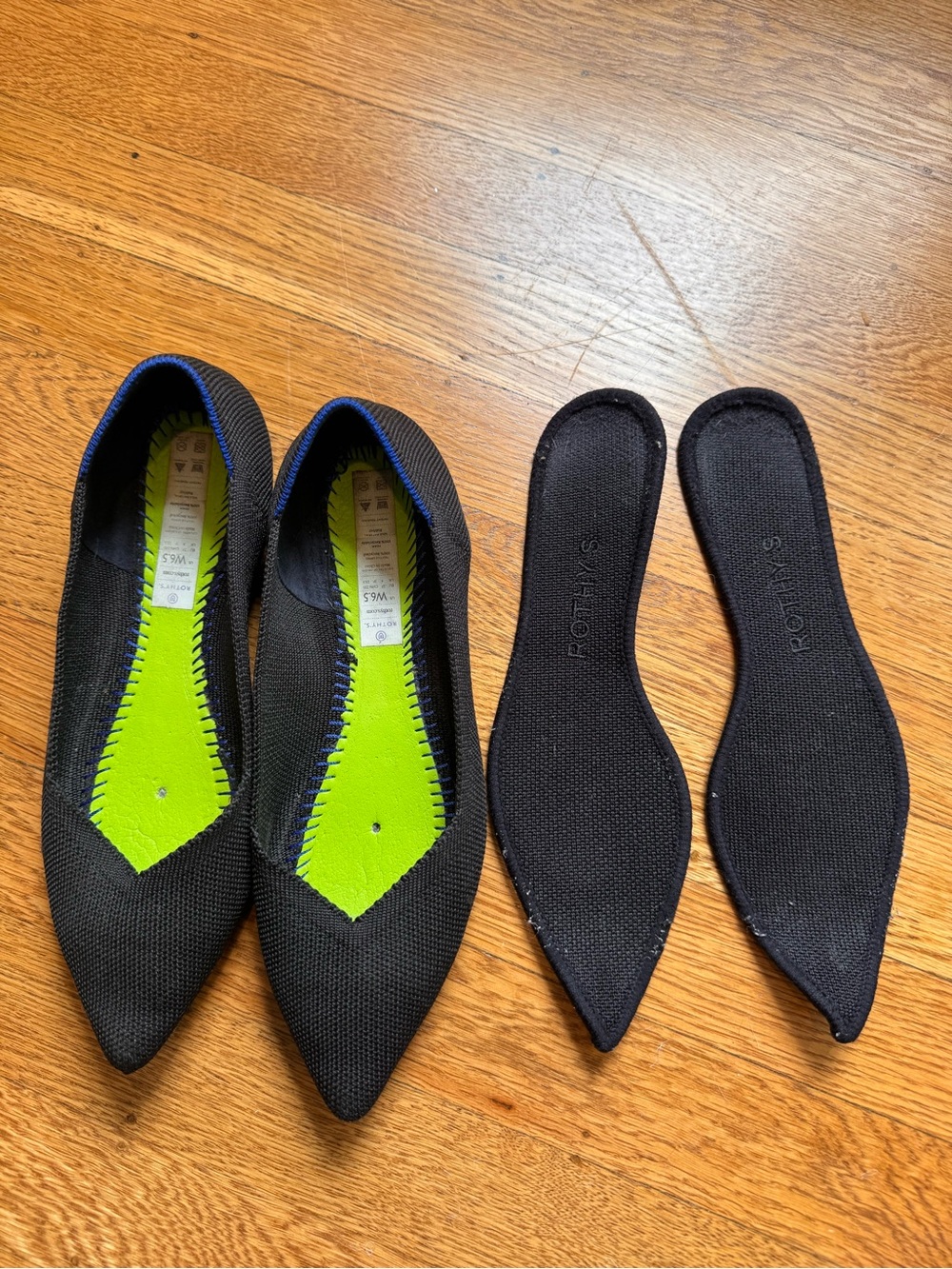 Rothy's Women's the Point I -  Knit Flats — Black Sz 6.5 - Picture 7 of 9